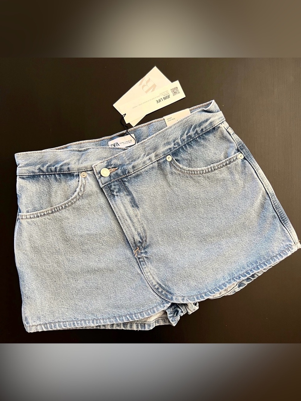 Zara Light Blue Denim Skort - Casual Women's Shorts